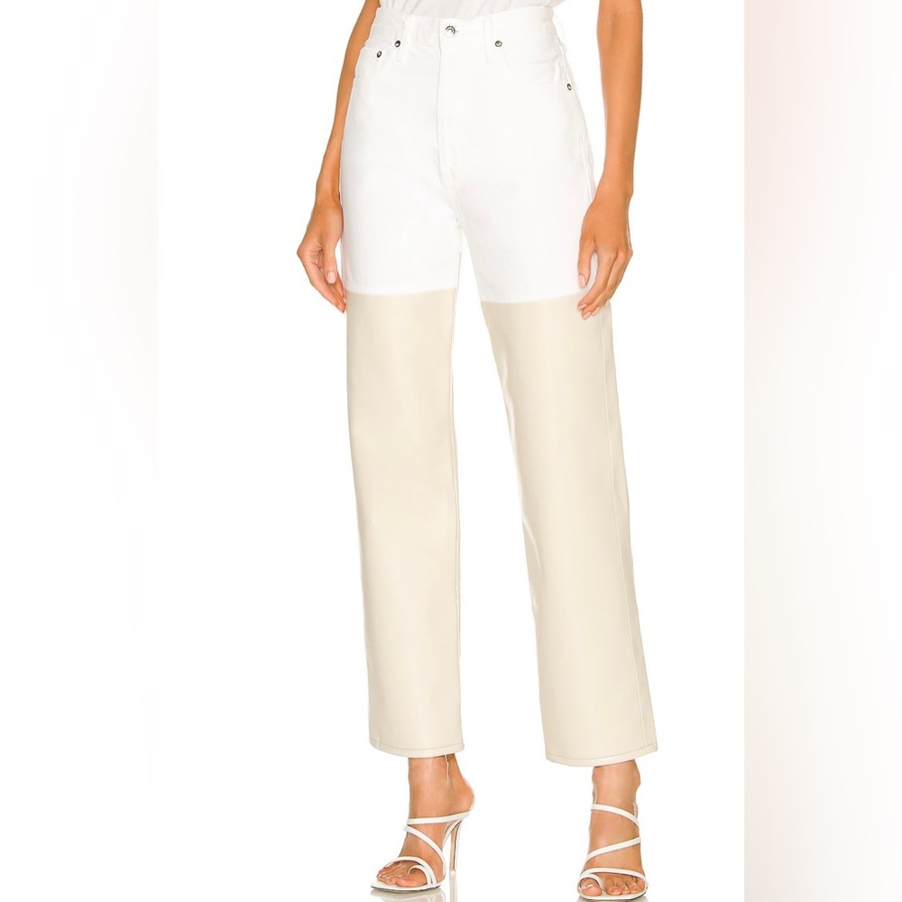 Agolde 90s pinched waist straight two tone/material Jean